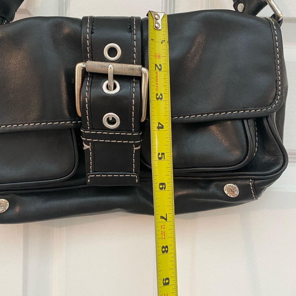 Michael Kors Black Leather Shoulder Bag with Buckle - Picture 6 of 14